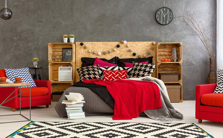 راهنمای طراحی و اجرای اتاق خواب قرمز به سبک پیت کت