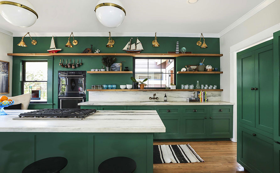انتخاب رنگ سبز برای دیزاین آشپزخانه