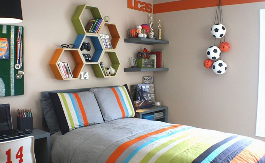 دکوراسیون اتاق خواب کودک با انواع شلف دیواری