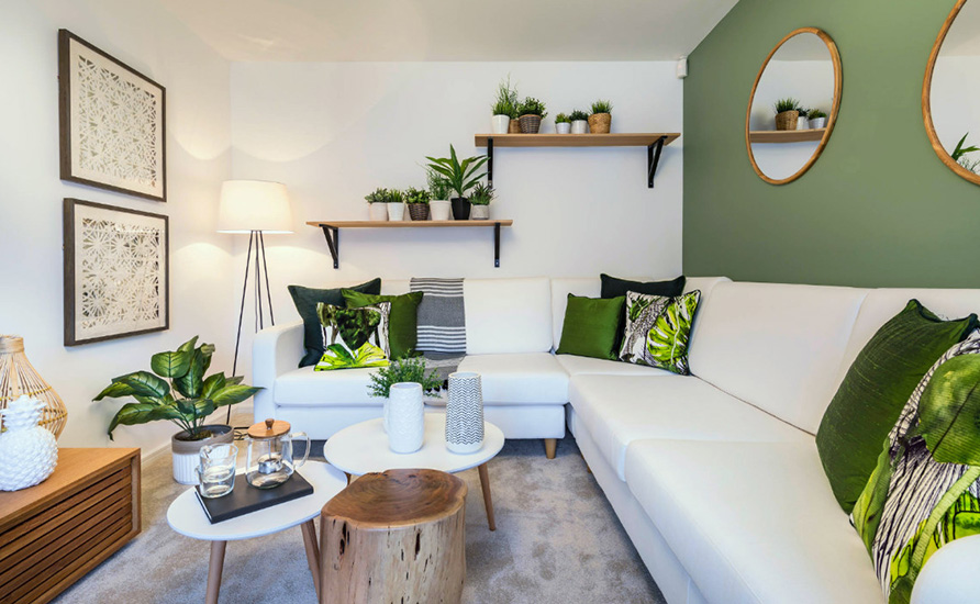 دکوراسیون منزل با ترکیب رنگ سبز و سفید